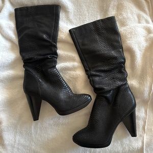 Black heeled boots